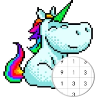 Unicorn Art Pixel - Color By N