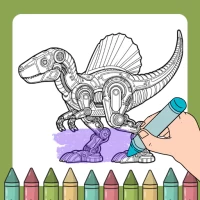 Dino Robot Coloring Book