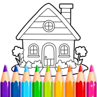 Kids Glitter House Coloring